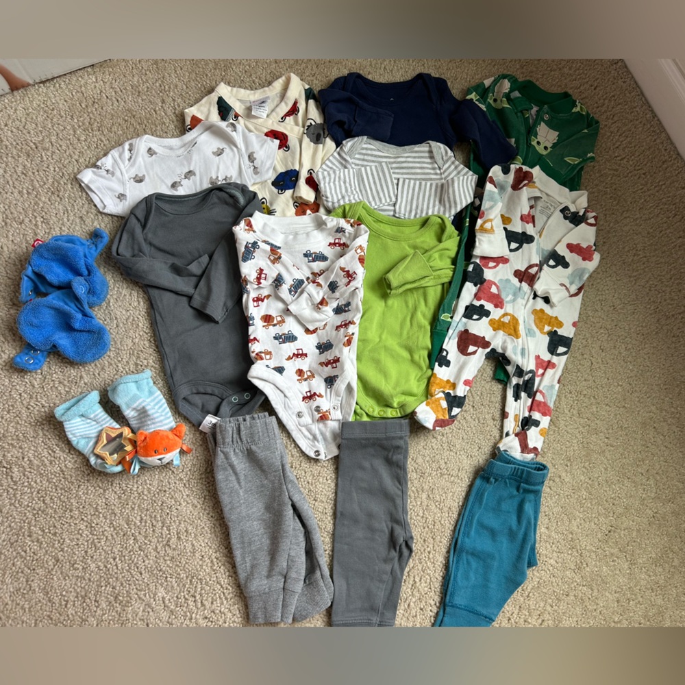 Lot of Multicolor Baby Onesies